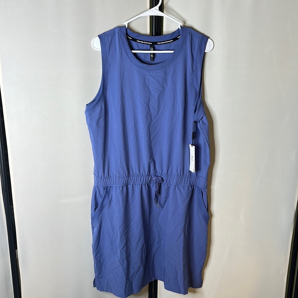 Calvin Klein Performance Sleeveless Drawstring shorts in Periwinkle Blue